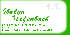 ibolya tiefenbach business card